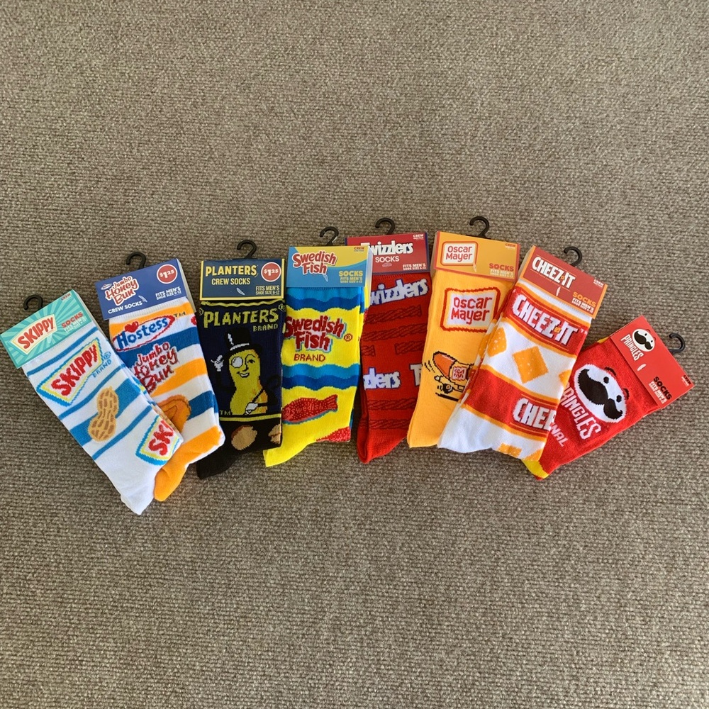 Colorful Snack-Themed Men's Socks Collection